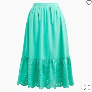 NWT J. Crew Eyelet Midi Skirt